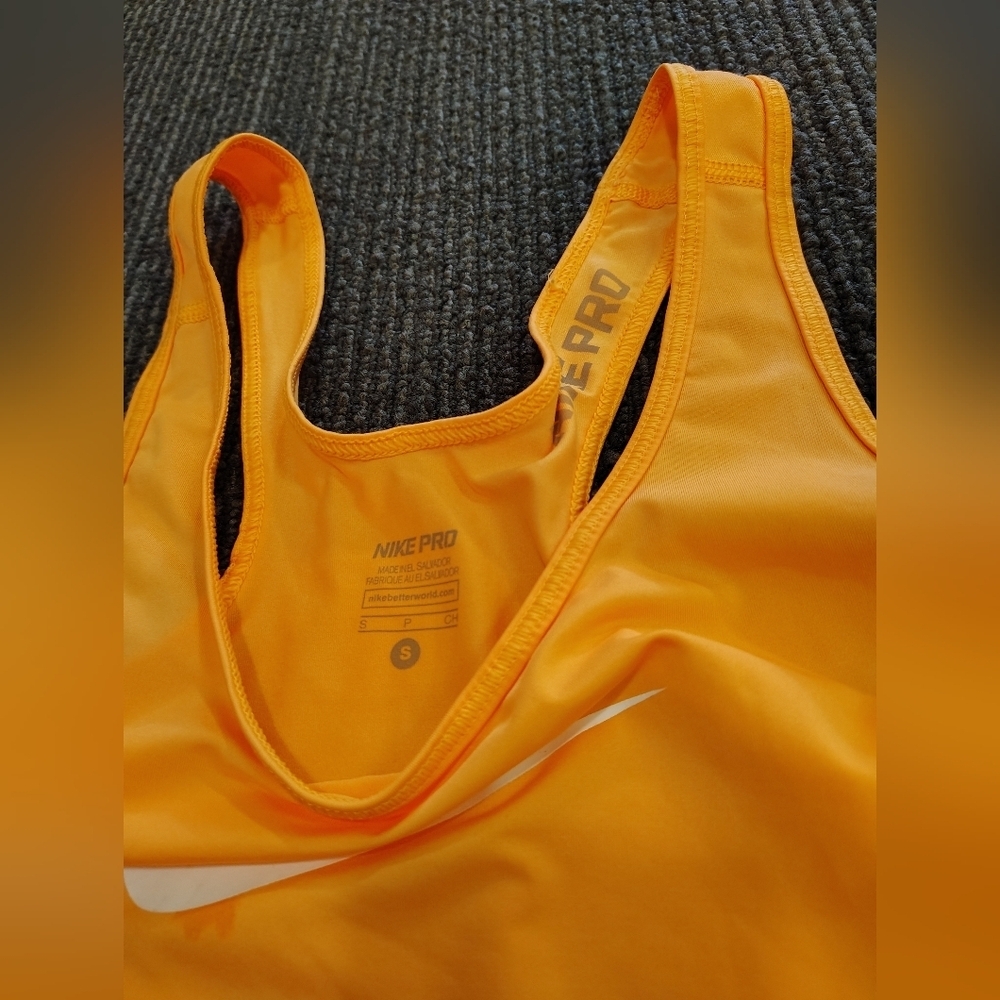 Nike Yellow Racerback Tank with White Swoosh - Picture 3 of 5